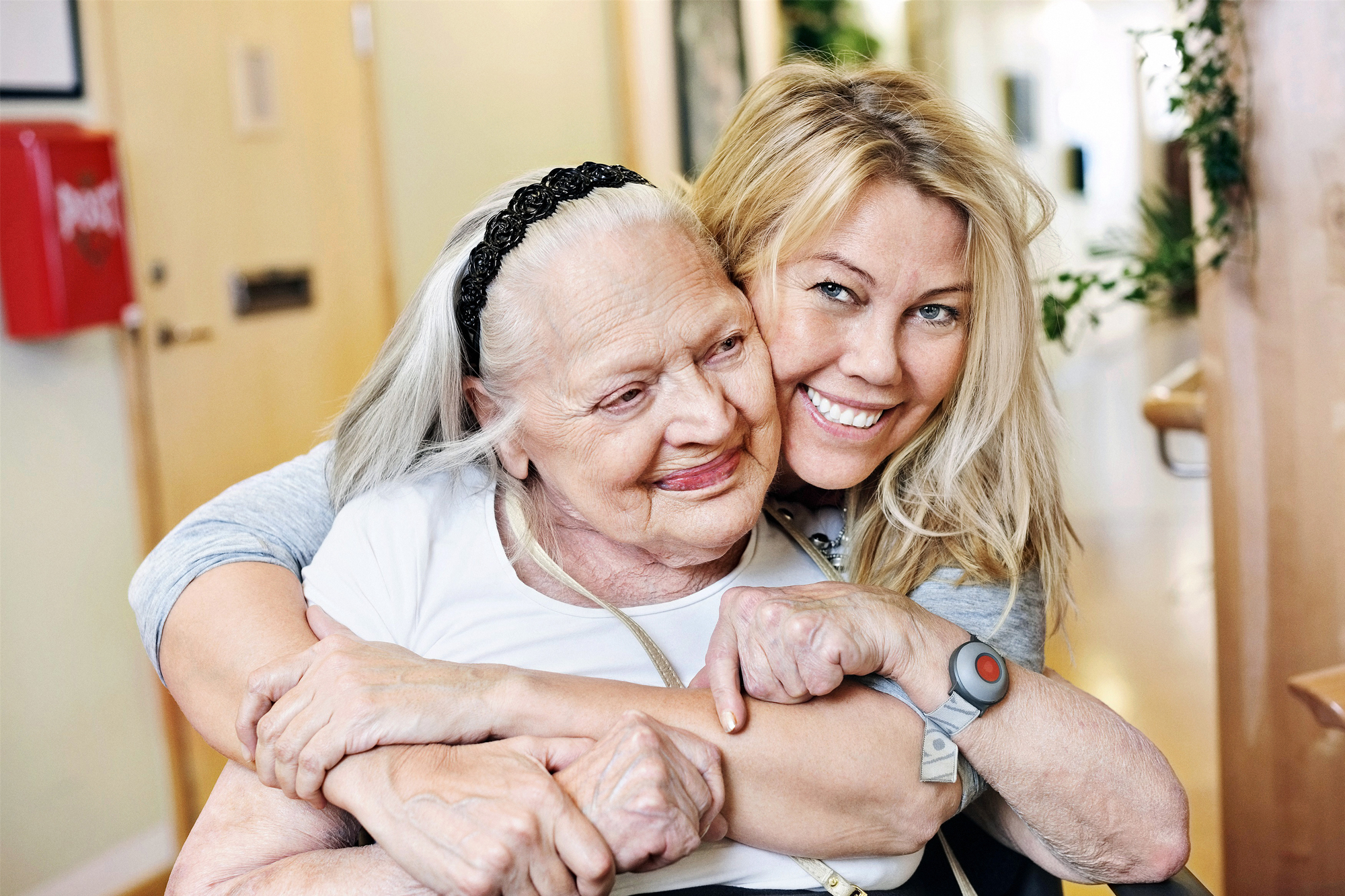 Glad vårdtagare på vårdboende