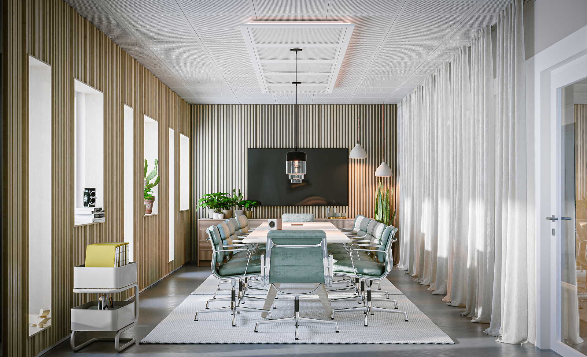 modernt konferensrum i kontorsmoduler